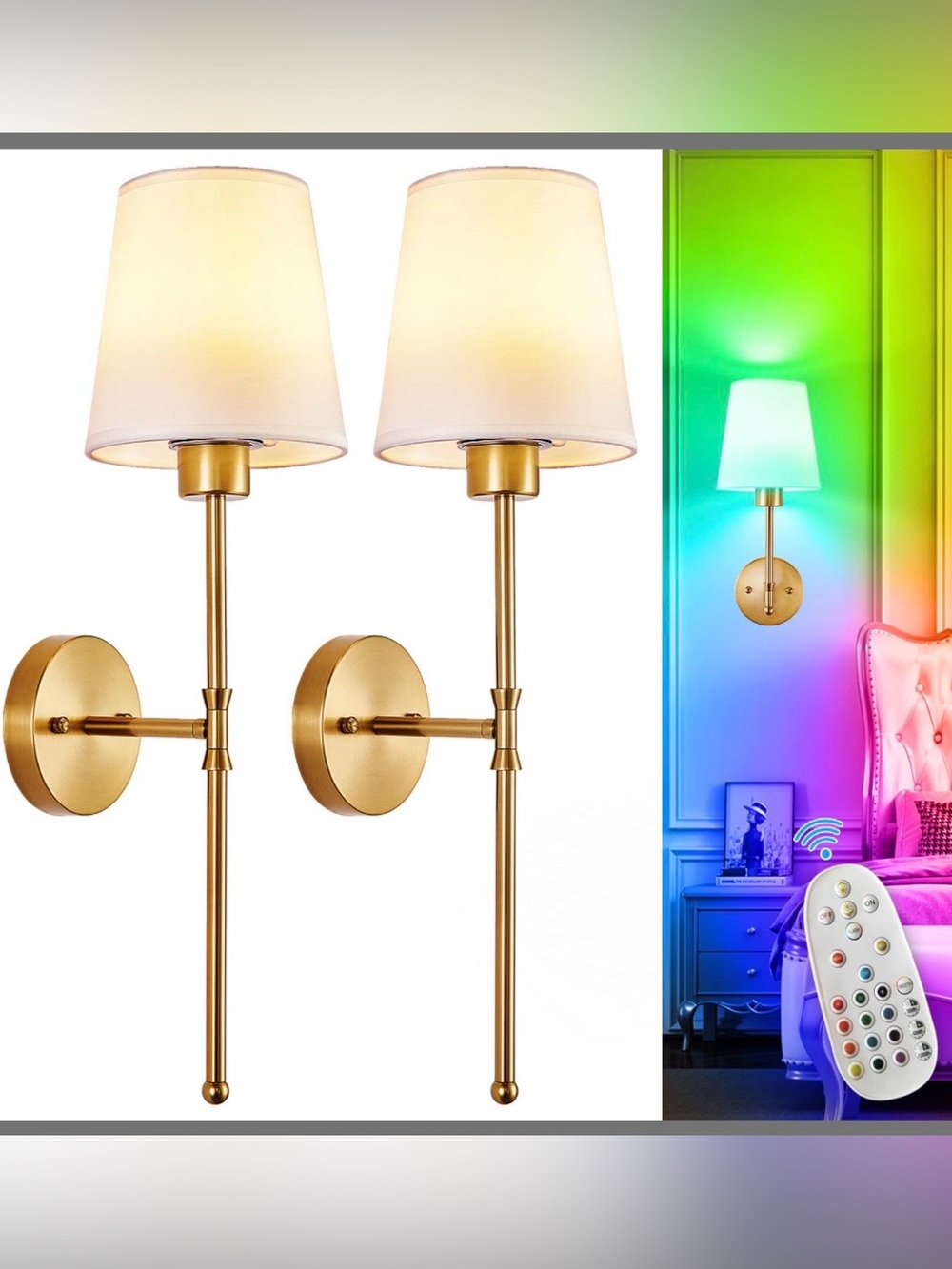 Depuley Battery Operated Wall Sconce Set Of 2